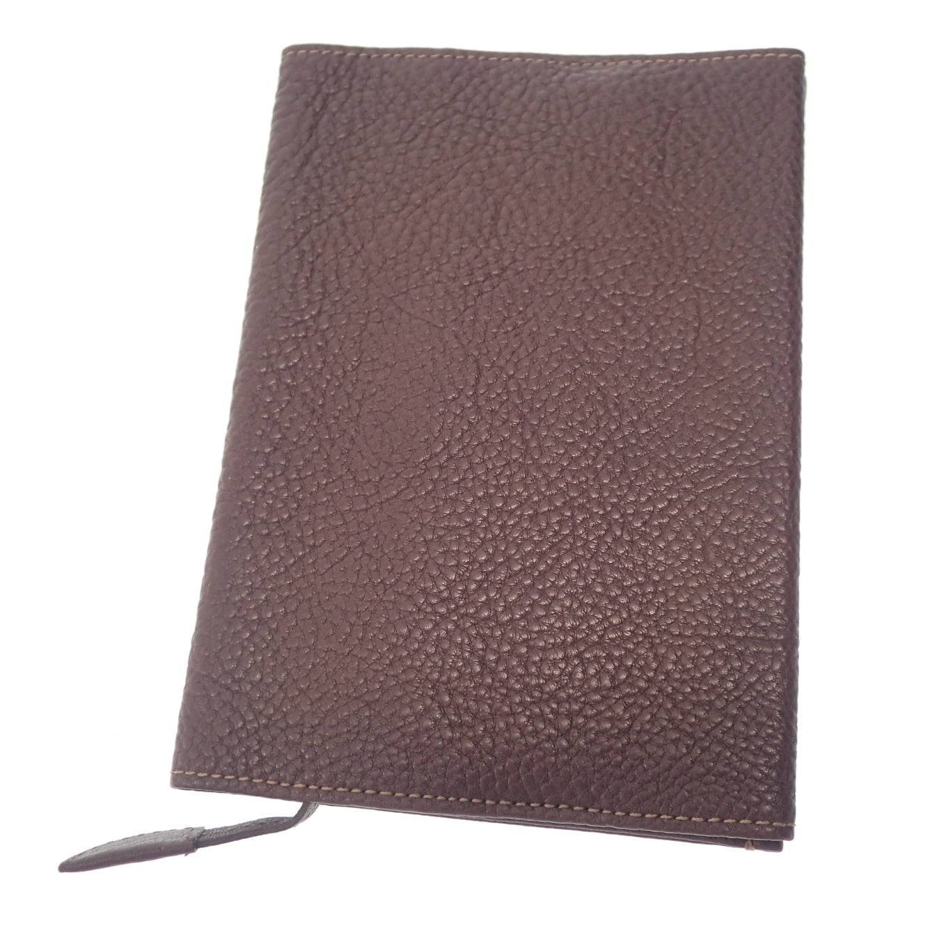 Tsuchiya Bag Bunko Cover Book Cover Grained Leather Brown [AFI20] [Used] 