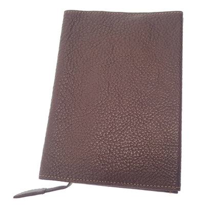 Tsuchiya Bag Bunko Cover Book Cover Grained Leather Brown [AFI20] [Used] 