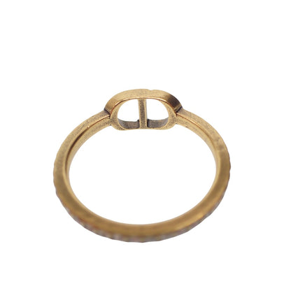 Good Condition◆Dior Ring CD Icon Rhinestone Gold Size L Approx. 13 DIOR [AFI12] 