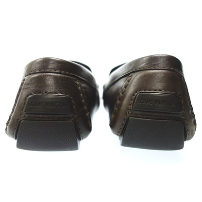 Used ◆Louis Vuitton Leather Loafers LV Hardware Silver Hardware FA0183 Men's Brown 11 LOUIS VUITTON [AFC30] 