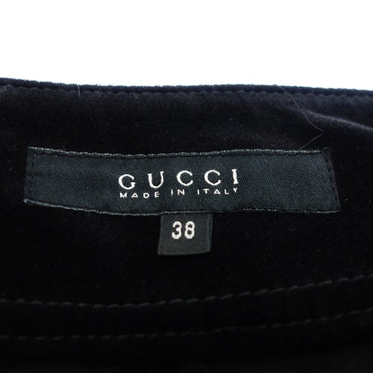 二手 ◆ 古驰丝绒裙子系带女士 38 黑色 GUCCI [AFB5] 