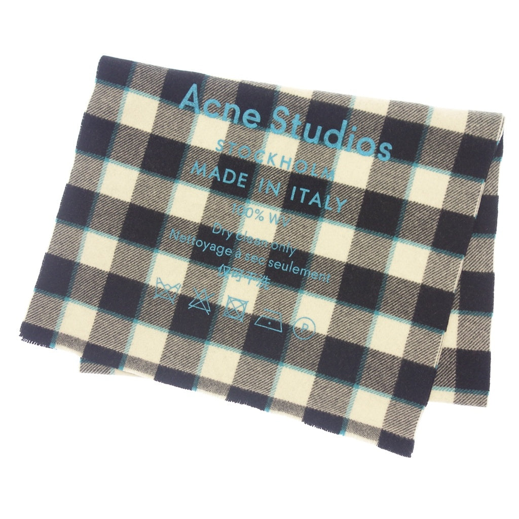 状况非常好◆Acne Studios 围巾围巾徽标格纹 ACNE STUDIOUS [AFI22] 