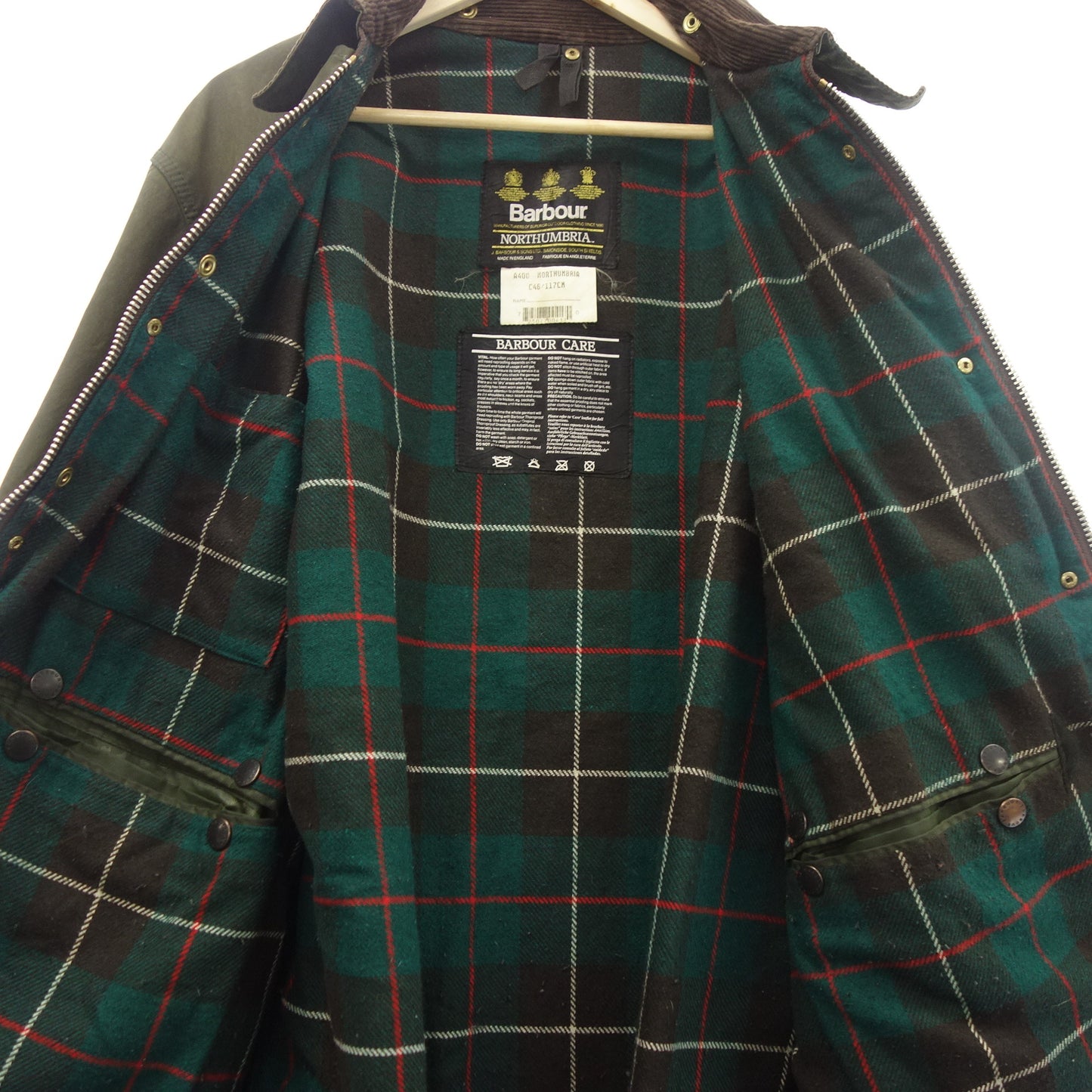 二手 ◆ Barbour 涂油外套夹克 Northumbria 1990 年代 46 码男式卡其色 Barbour [AFA5] 