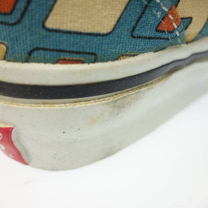 Good condition ◆ Vans sneakers slip-on made in USA all pattern kids blue size 18 VANS [AFD9] 