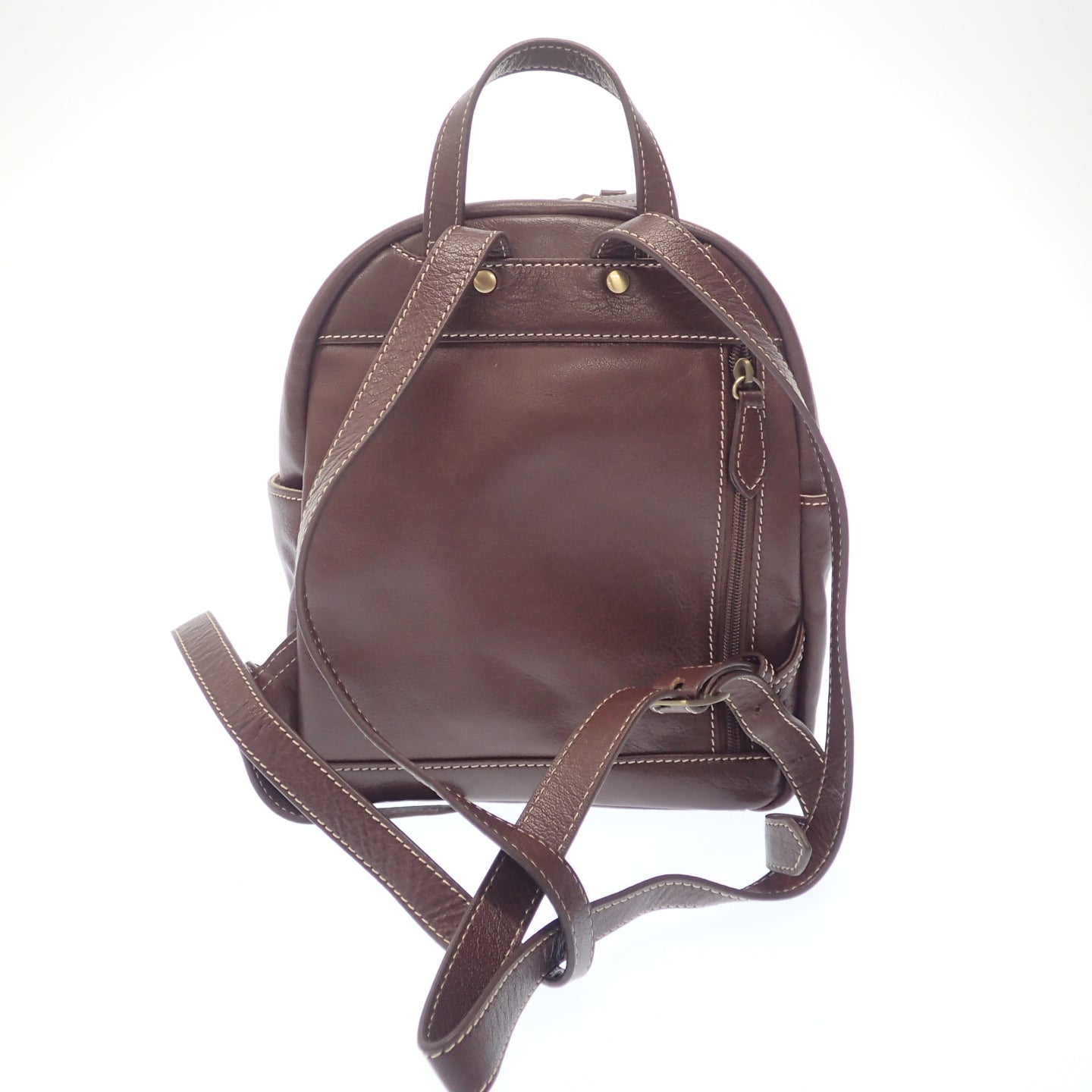 Very good condition◆No brand leather backpack brown [AFE6] 