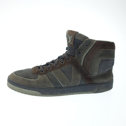 Good condition ◆ Louis Vuitton leather sneakers high-cut suede LV logo men's 8 multicolor LOUIS VUITTON [AFC54] 