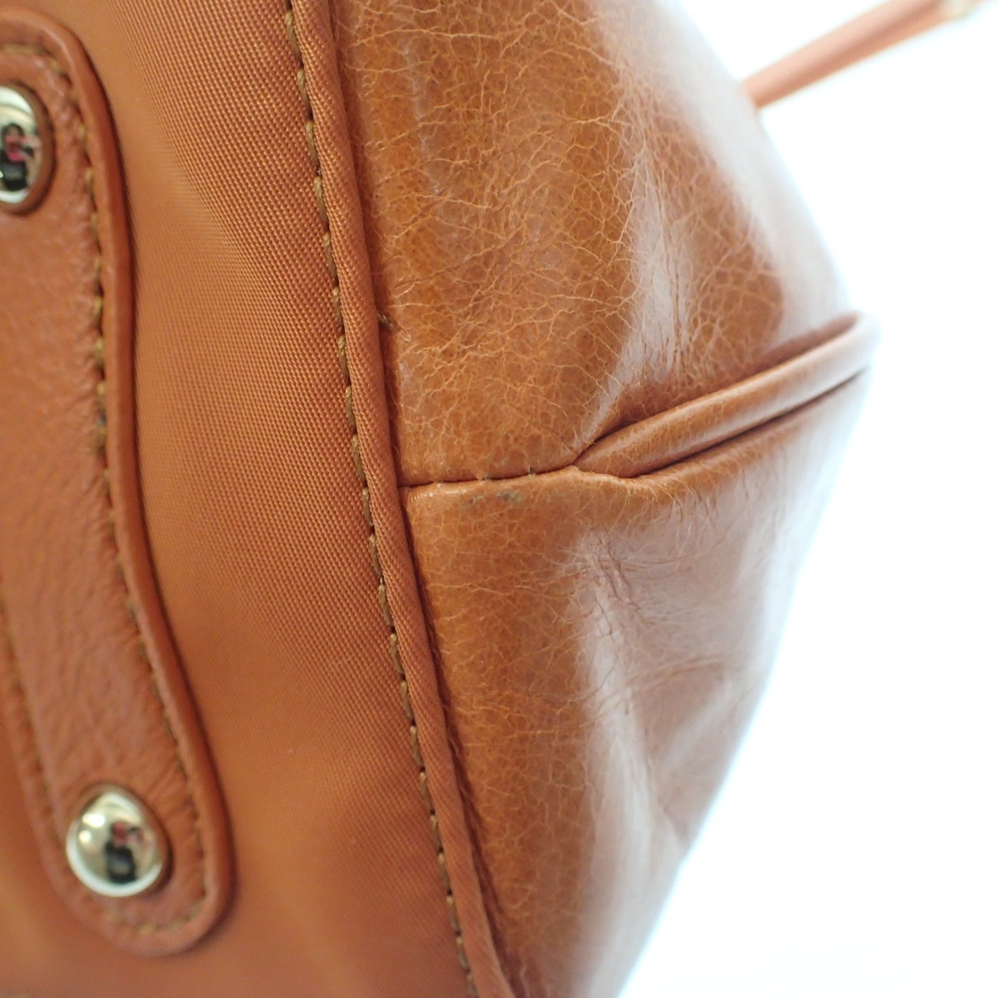 Very good condition◆No brand 2Way leather bag Orange [AFE9] 