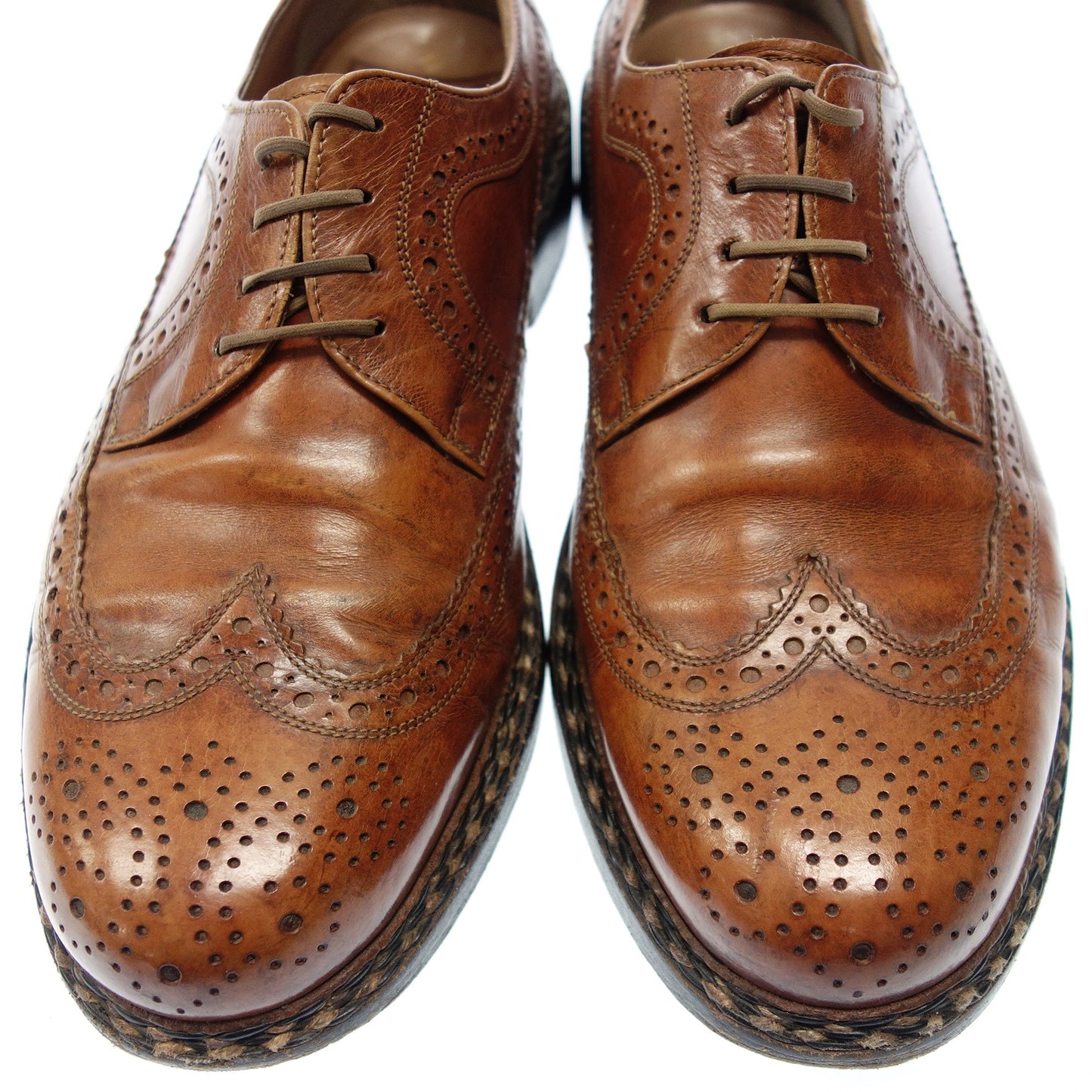 Used ◆ Heinrich Dinkelacker Wingtip Leather Shoes Men's 9 Brown LONDON HEINRICH DINKELACKER [AFC15] 