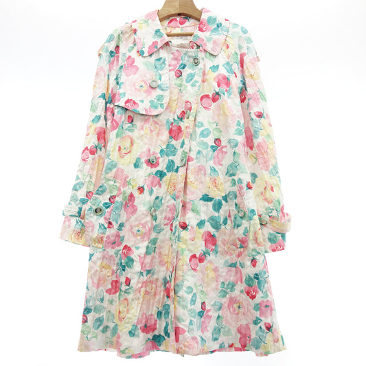 CHANEL Quilted Trench Coat Flower All Over Pattern Women's Multicolor 38 CHANEL [AFA5] [Used] 