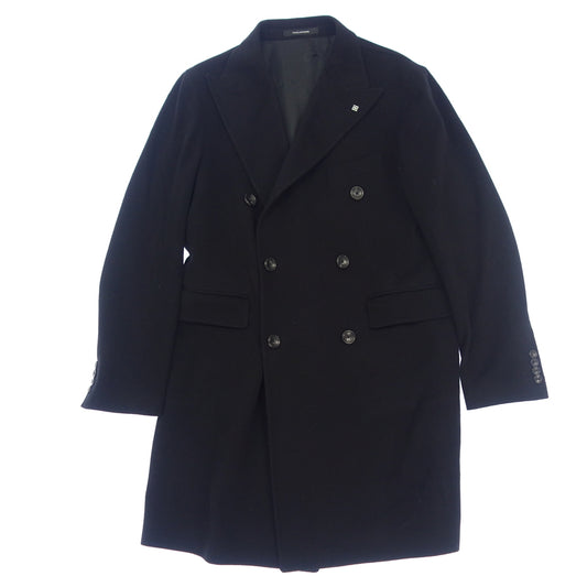 Used TAGLIATORE Double Chester Coat Wool x Cashmere Men's Size 48 Black TAGLIATORE [AFA2] 