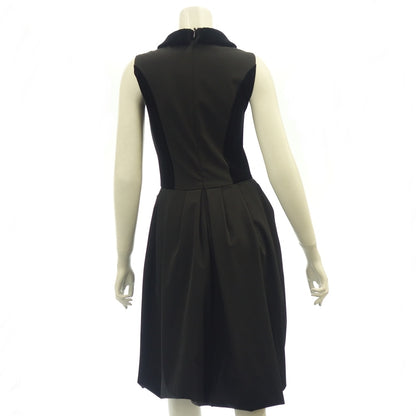 Good condition ◆ FOXEY NEW YORK Sleeveless dress 18245 Velor switching Ladies Black Size 38 FOXEY NEW YORK [AFB11] 