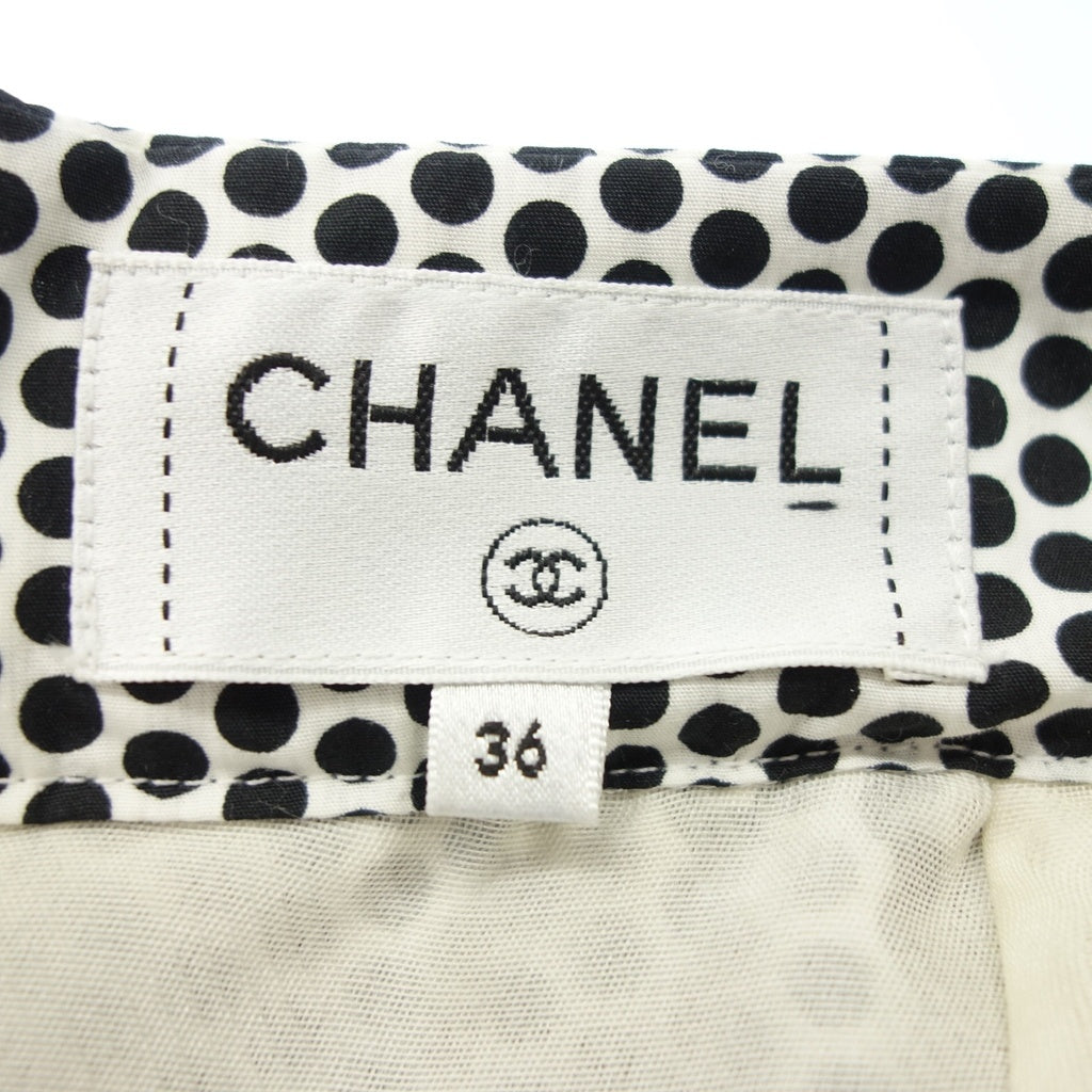 跟新品一样◆CHANEL 裙子 P60229 Coco Mark CC 标志纽扣圆点女士 黑白 尺码 36 CHANEL [AFB54] 