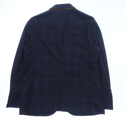 Loro Piana 3B 夹克 羊绒 x 丝绸格纹 男士 58 海军蓝 Loro Piana [AFB23] [二手] 