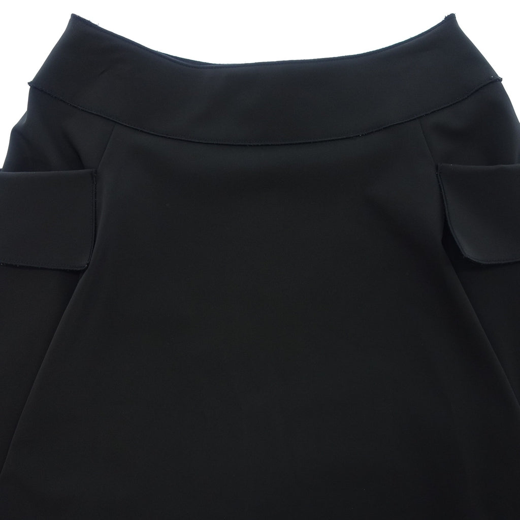 Good condition ◆ FOXEY NEW YORK Flare Skirt Pocket 25186 Women's 38 Black FOXEY NEW YORK [AFB19] 