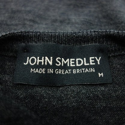 状况良好◆JOHN SMEDLEY 毛衣 100% 羊毛 V 领灰色 M 男式 JOHN SMEDLEY [AFB12] 