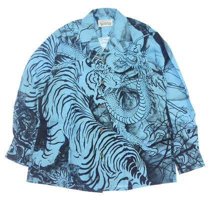 Like new ◆ WACKO MARIA TIM LEHI Hawaiian shirt 22FW-WMS-HI04 Men's Blue x Black Size M WACKO MARIA TIM LEHI [AFB33] 