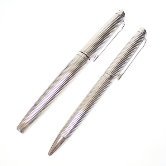 Caran dACHE Fountain Pen Ballpoint Pen Set of 2 Nib 18C750 Silver with Box CARAN dACHE [AFI19] [Used] 
