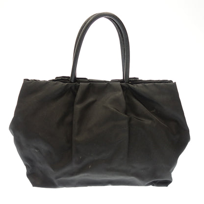 Used ◆Prada handbag Tesuto nylon ribbon design black PRADA [AFE12] 