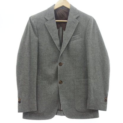 エルメネジルドゼニア テーラード ジャケット 2B ウール＆カシミア メンズ グレー 7-46C Ermenegildo Zegna【AFA10】【中古】