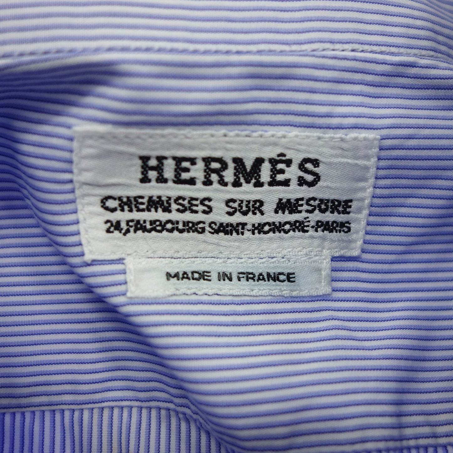 Used ◆Hermes long sleeve shirt striped serie button HERMES men's blue [AFB25] 